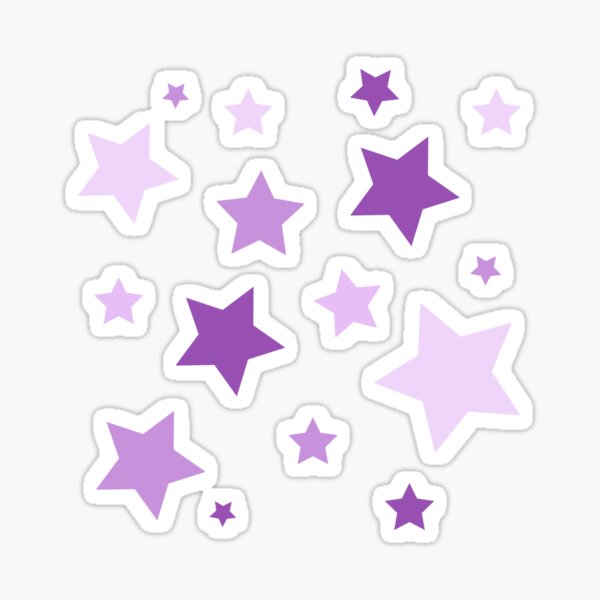 Small Lilac Star Stickers, 1/2 Star Shape