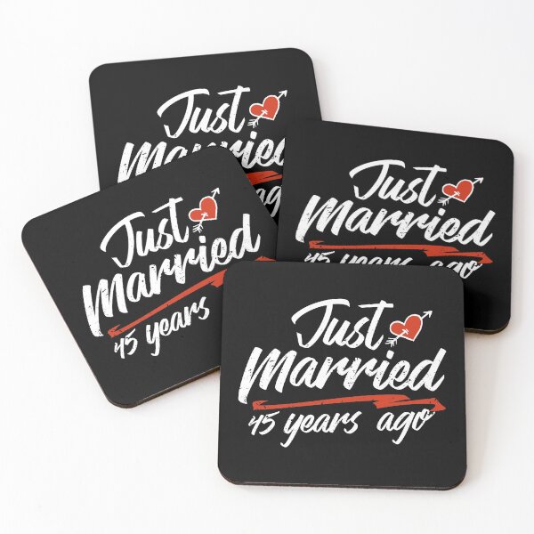 Item preview, Just Married 45 Year Ago Funny Wedding Anniversary Gift for Couples. Novelty way to celebrate a milestone anniversary designed and sold by Orange Pieces.