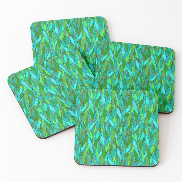 Item preview, Stylized blue and green leaf pattern designed and sold by Shelley Gilbert.