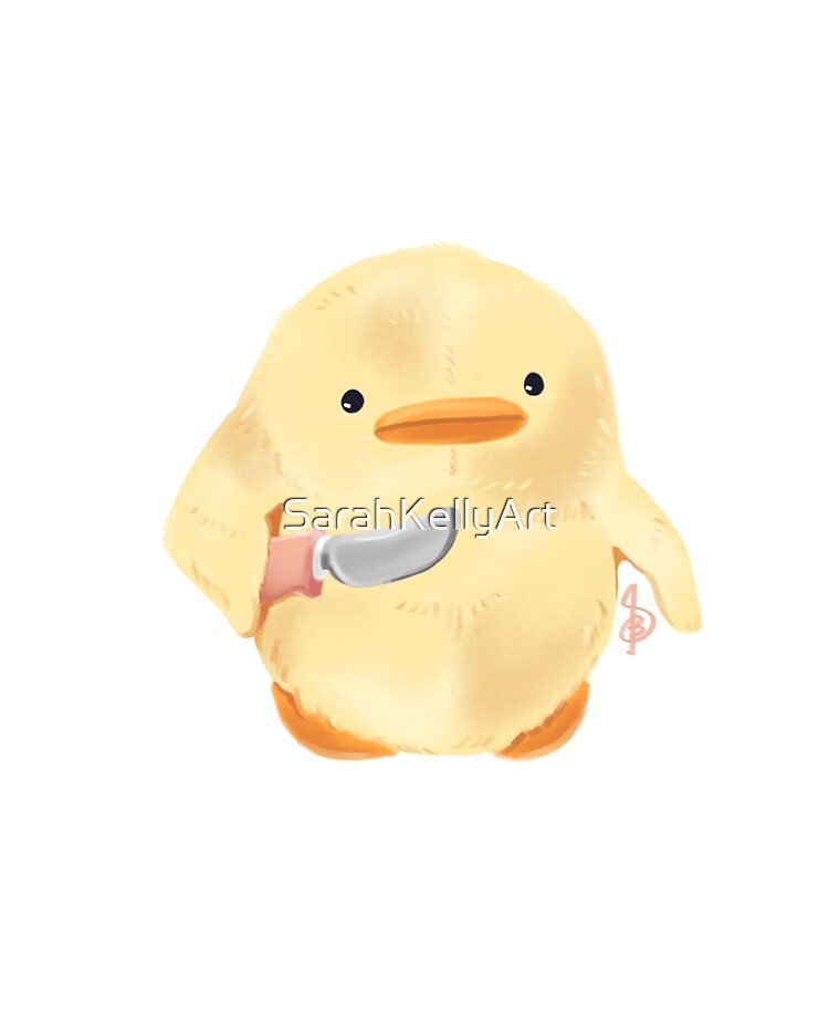 stuffed duck with knife