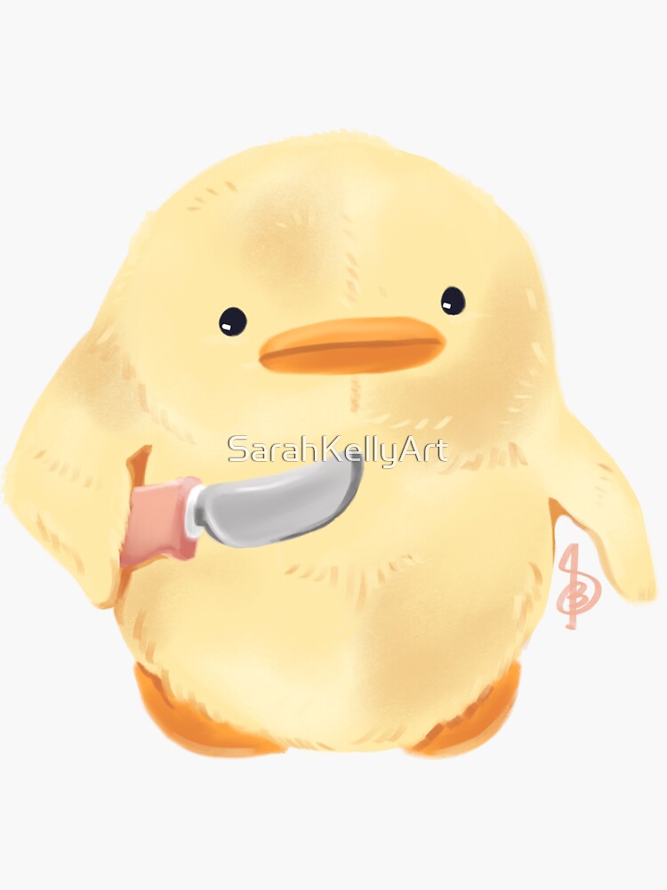 "the duck with butter knife" Sticker for Sale by SarahKellyArt Redbubble