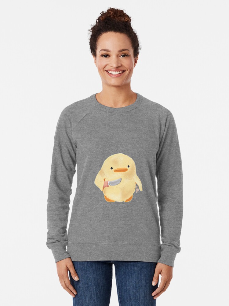"the duck with butter knife" Lightweight Sweatshirt for Sale by