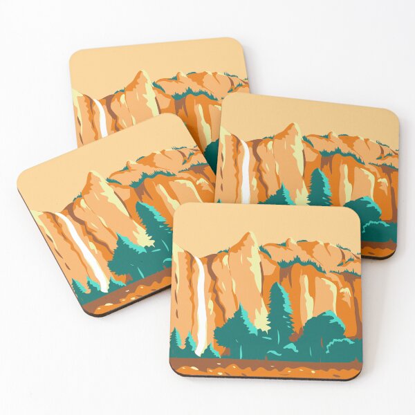 Item preview, Bridal Veil Falls Yosemite National Park WPA Retro designed and sold by patrimonio.