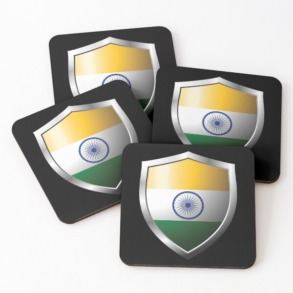Item preview, Strong India Flag Shield Country designed and sold by HelloFromAja.