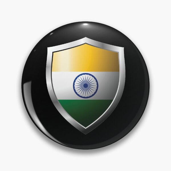 Item preview, Strong India Flag Shield Country designed and sold by HelloFromAja.