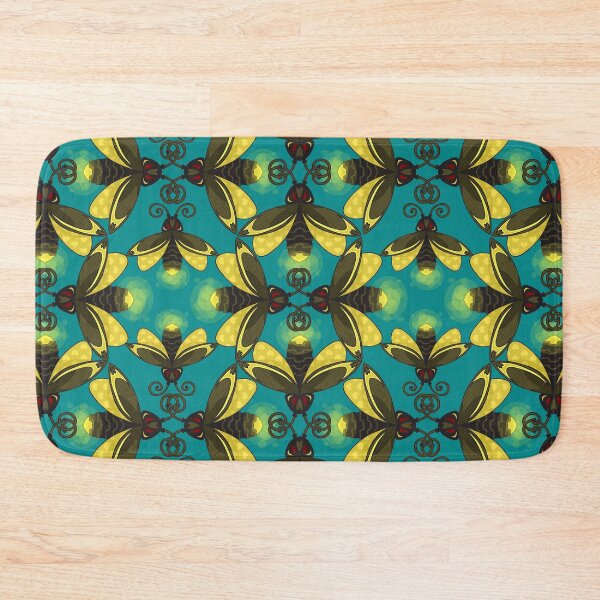Item preview, Firefly in blue green Damask designed and sold by labrattish.