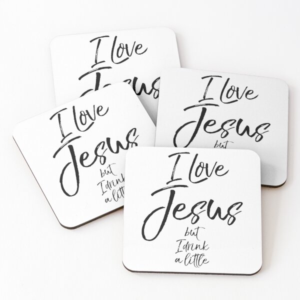 Item preview, I Love Jesus but I Drink a Little Christian Quote designed and sold by TNDesignStudio.