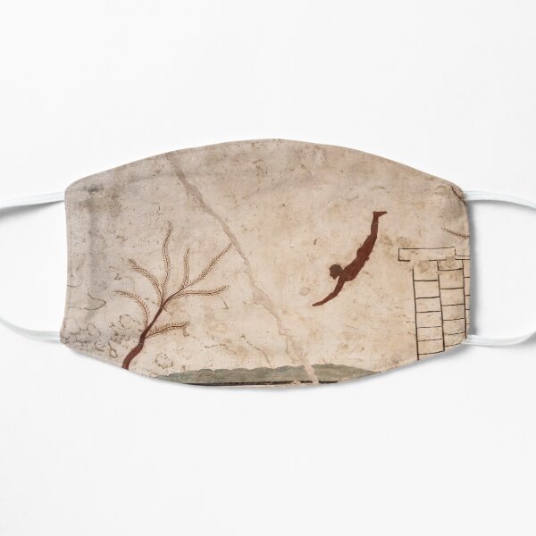 The Diver - Ancient Greek Wall Painting from Paestum, Italy Flat Mask