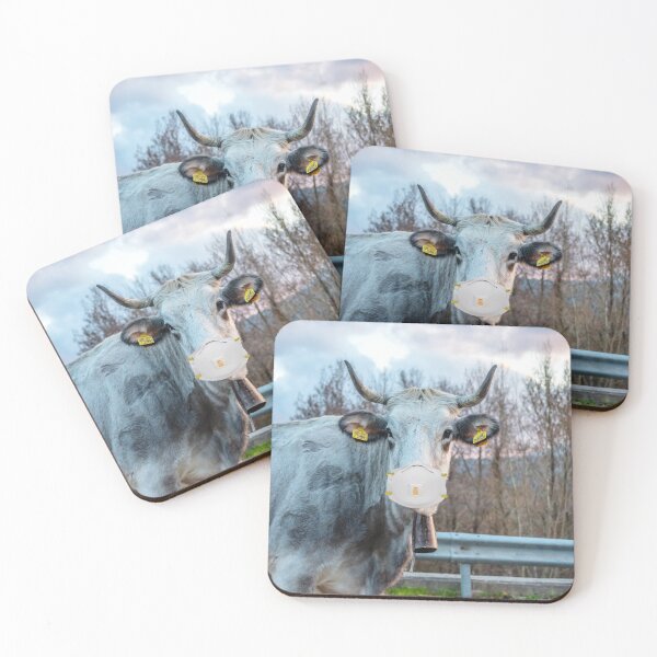 Item preview, Italian Cow with a N95 Mask Ready for Social Distancing designed and sold by Jon Shore.