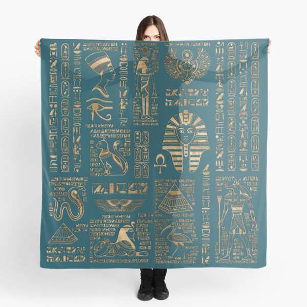 Discoveries Egyptian Imports Hieroglyphic Pharaonic Scarf