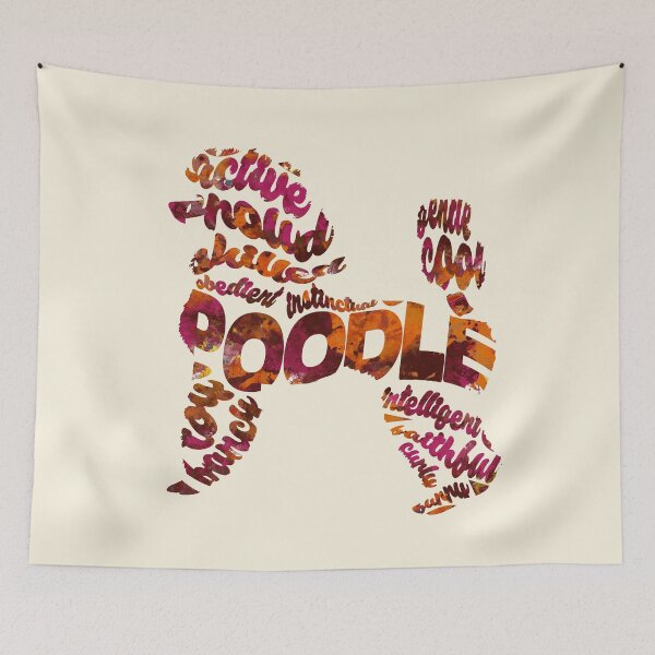 Item preview, Poodle Typographic Watercolor Painting designed and sold by A Deniz Akerman.