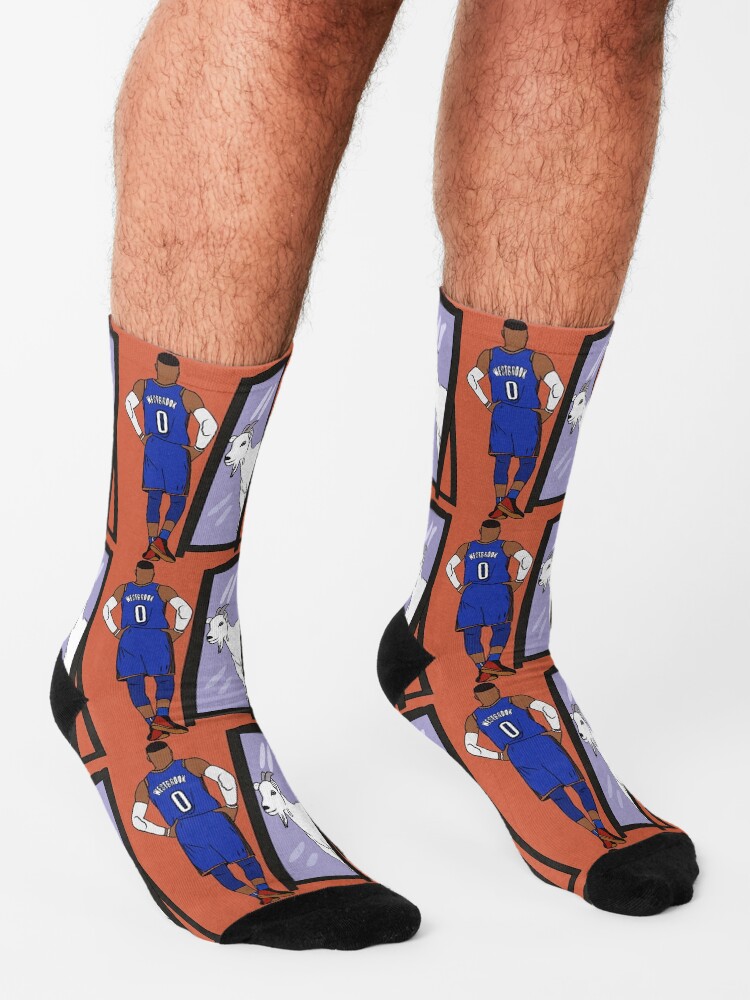 Russell Westbrook Mirror GOAT Oklahoma City Socks for Sale by RatTrapTees Redbubble