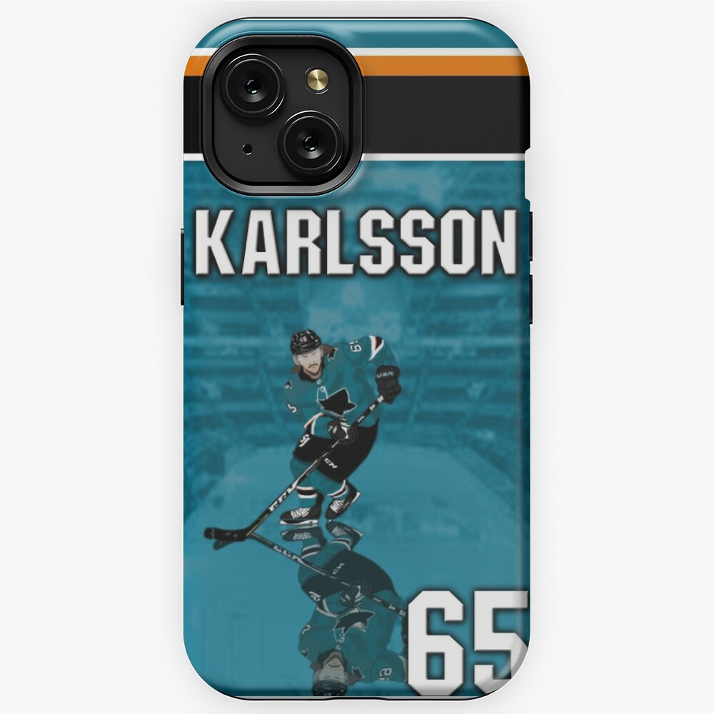 Karlsson #65 San Jose Sharks Home Jersey  iPhone Case for Sale by  ladesigns2k
