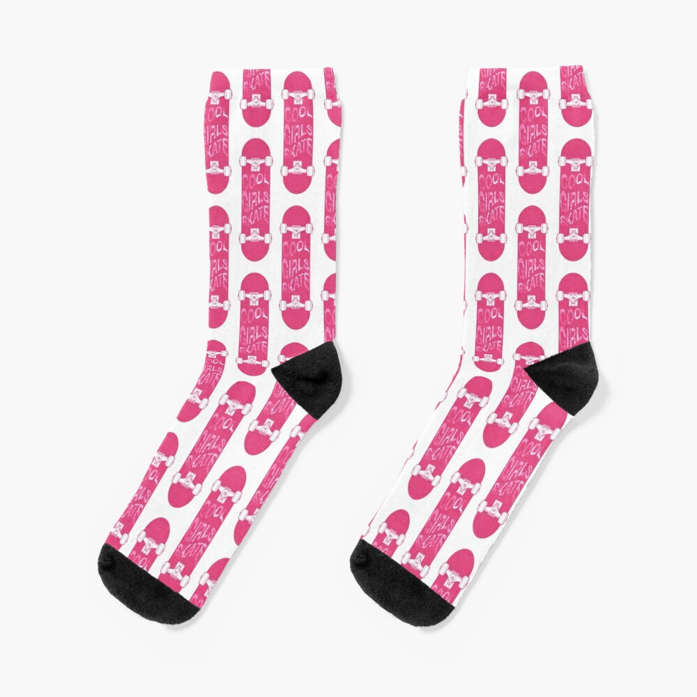 Cool Girls Skate Pink Sports Feminism Socks By Koovox