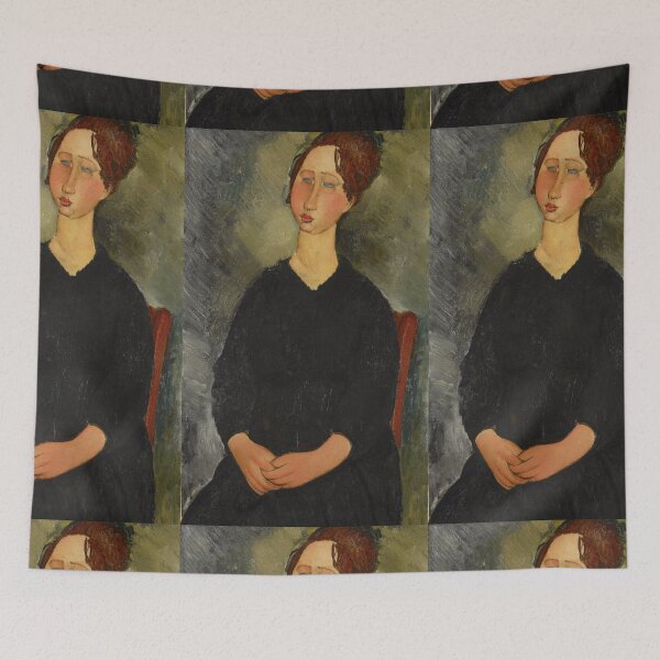 Item preview, Vintage Portrait painting by  Amedeo Modigliani (Italian, Livorno 1884–1920 Paris) designed and sold by Vintage Designs +.