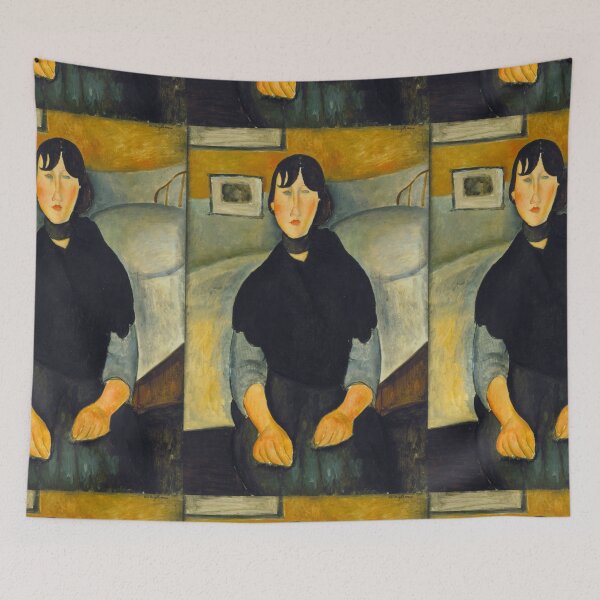 Item preview, Vintage Portrait painting by  Amedeo Modigliani (Italian, Livorno 1884–1920 Paris) designed and sold by Vintage Designs +.