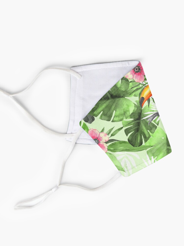 Alternate view of Tropical pattern with toucan Mask