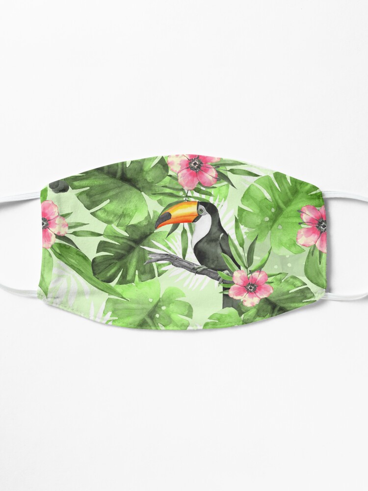Alternate view of Tropical pattern with toucan Mask