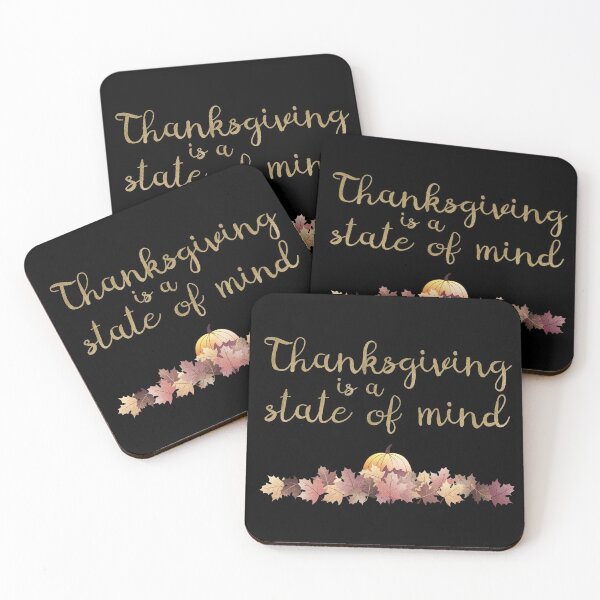 Item preview, Gratitude in Style - ‘Thanksgiving Is a State of Mind’ Statement Design - Black Background designed and sold by talgursmusthave.