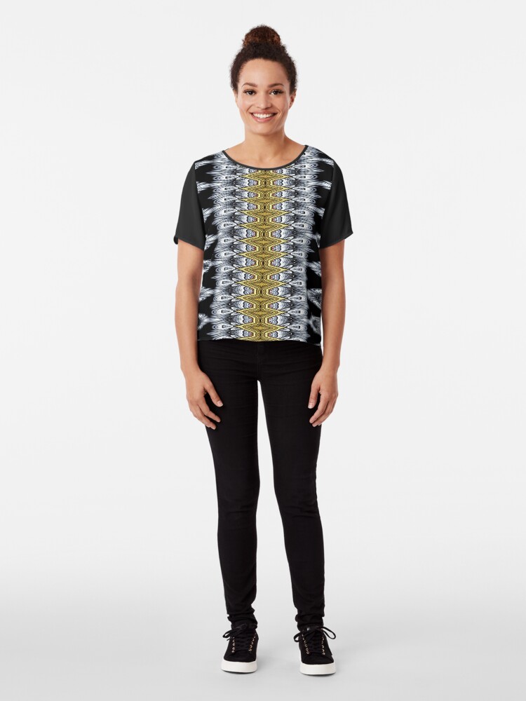 Alternate view of Exotic Crochet (1) Chiffon Top