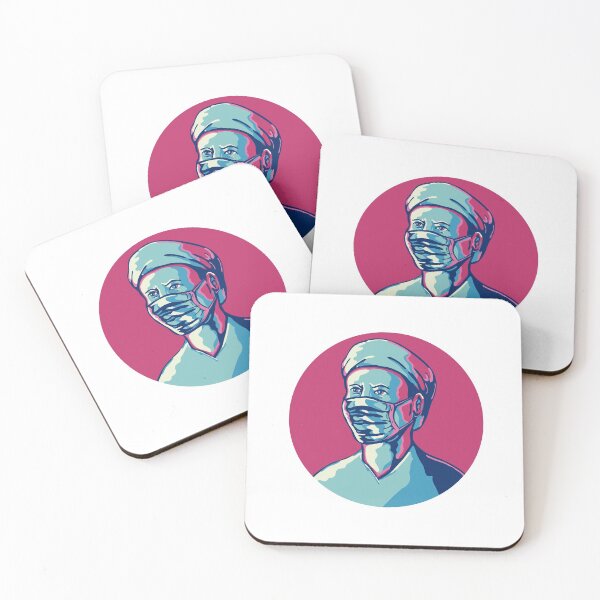 Item preview, Nurse Wearing Mask and Cap Circle WPA designed and sold by patrimonio.