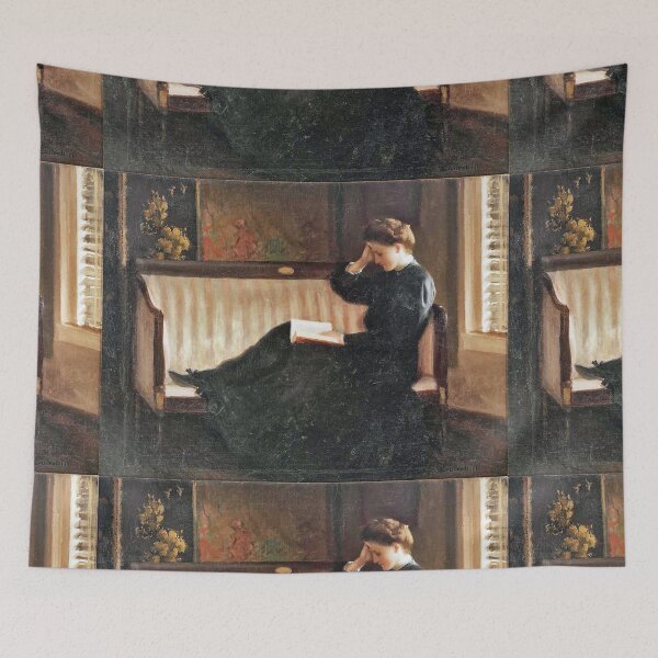 Item preview, Woman in Black reclining Reading a Book designed and sold by Vintage Designs +.