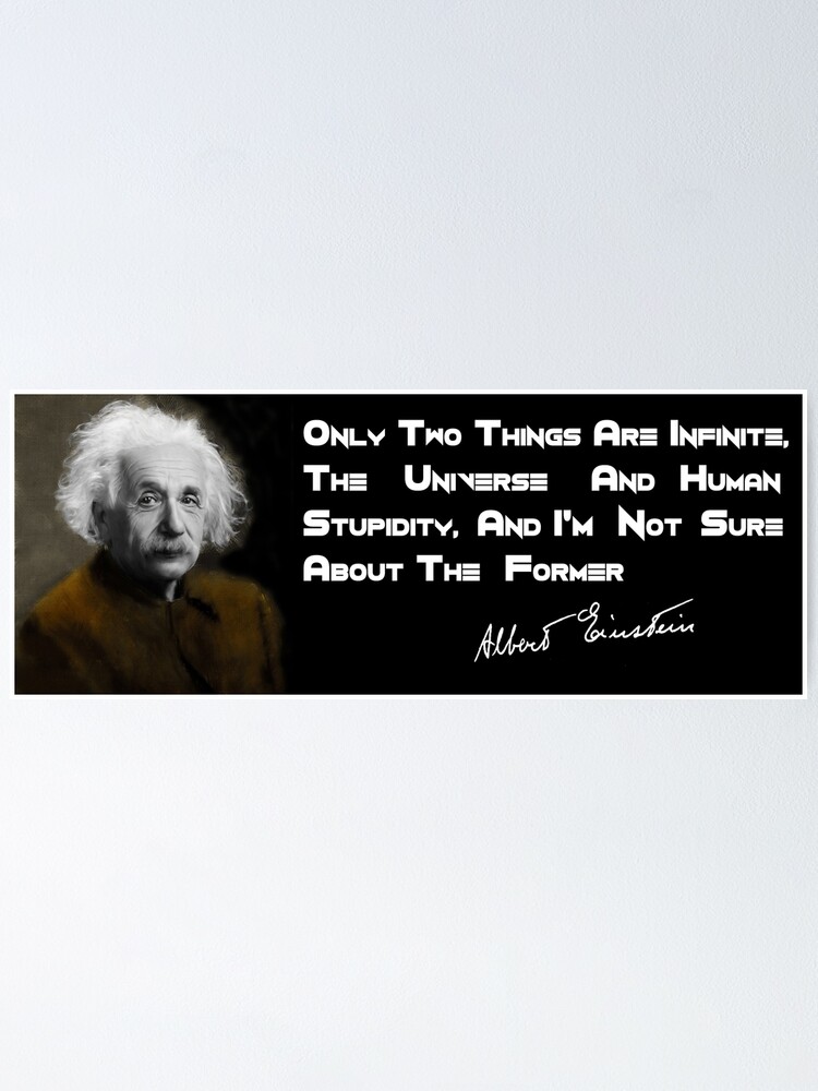 Poster Citation D Einstein Sur La Stupidite Humaine Par Britishyank Redbubble