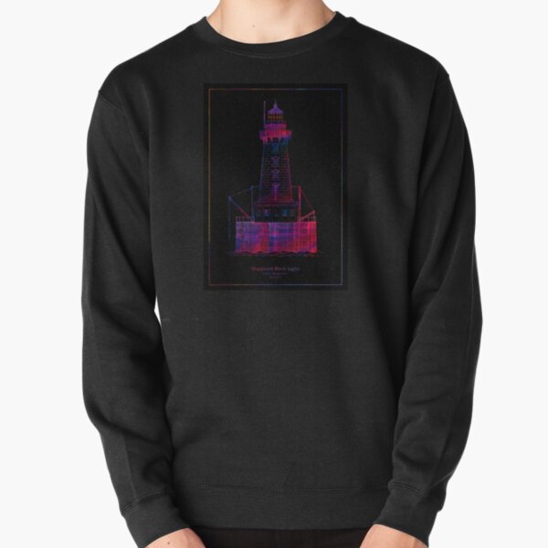 Stannard Rock Lighthouse - Michigan - blueprint drawing Pullover Sweatshirt