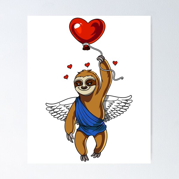 Item preview, Cute Sloth Heart Balloon designed and sold by underheaven.