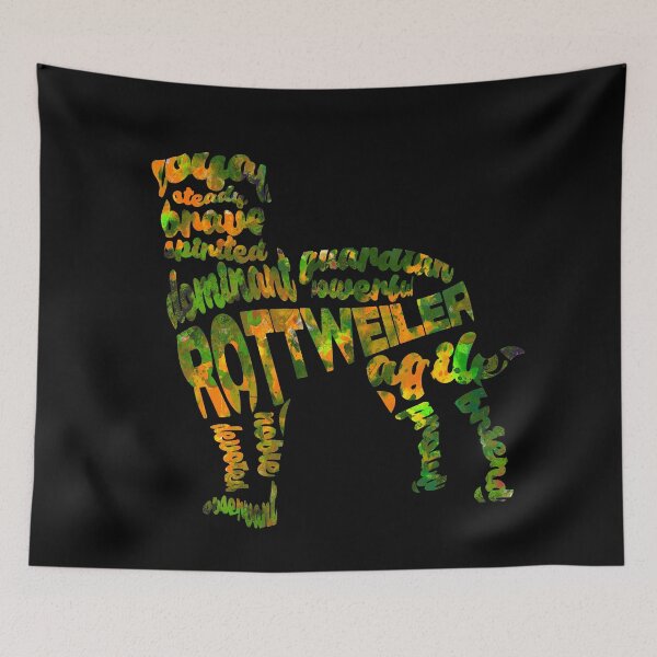 Item preview, Rottweiler Typographic Watercolor Painting designed and sold by A Deniz Akerman.