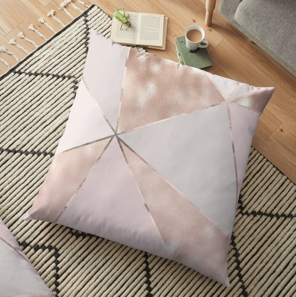 Blush Glamour Girly Trend Triangle Pattern Floor Pillow