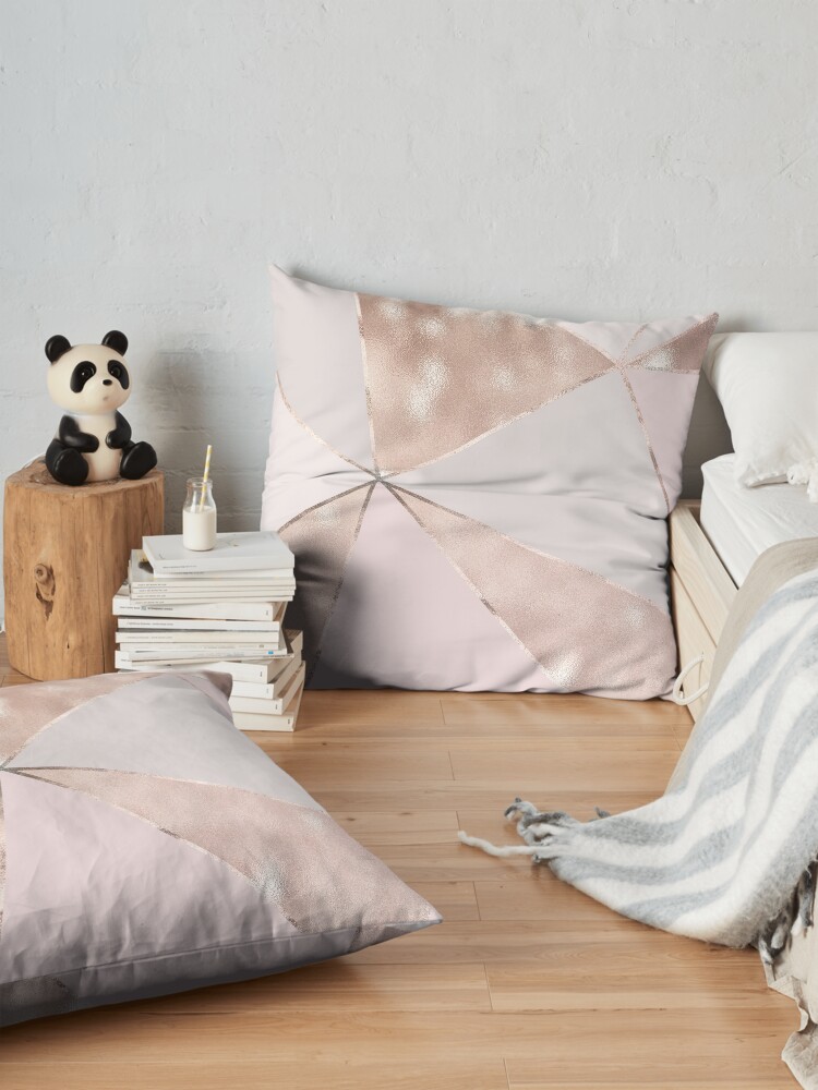 Alternate view of Blush Glamour Girly Trend Triangle Pattern Floor Pillow
