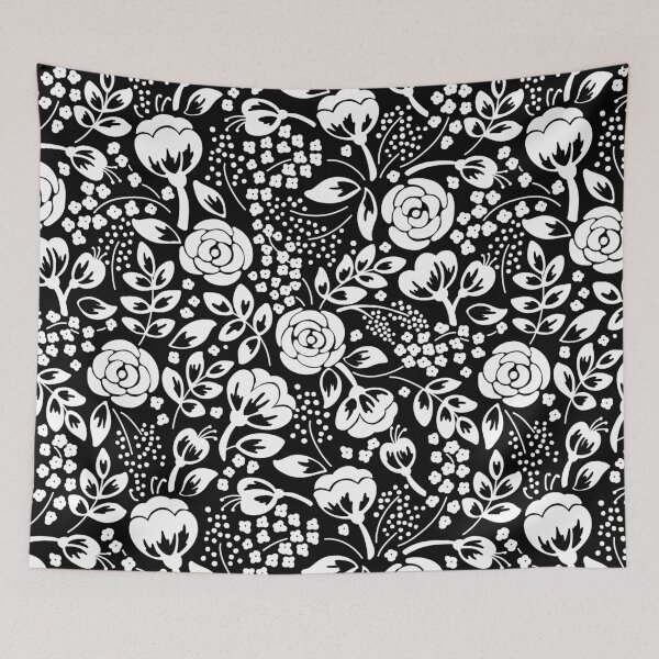 Item preview, black and white flowers designed and sold by ReSama ⭐⭐⭐⭐⭐.