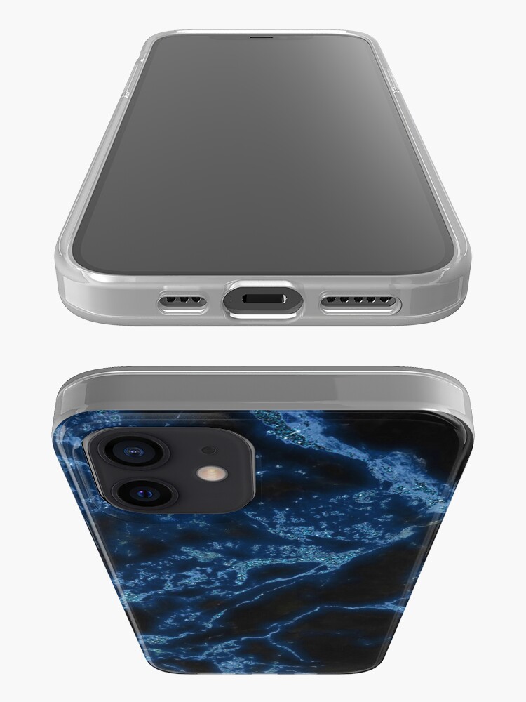 Alternate view of Classic Night Blue Marble with Glitter iPhone Case & Cover