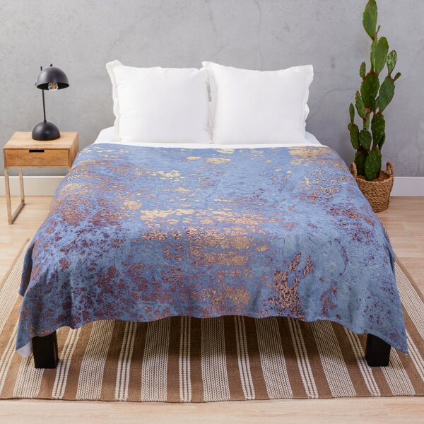 Item preview, Classic Blue Faux Marble with Bronze Metal designed and sold by MysticMarble.