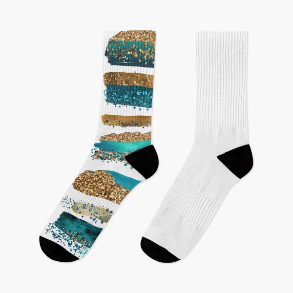 Item preview, Sparkling Mermaid Gold and Faux Teal Glitter Strokes designed and sold by MysticMarble.
