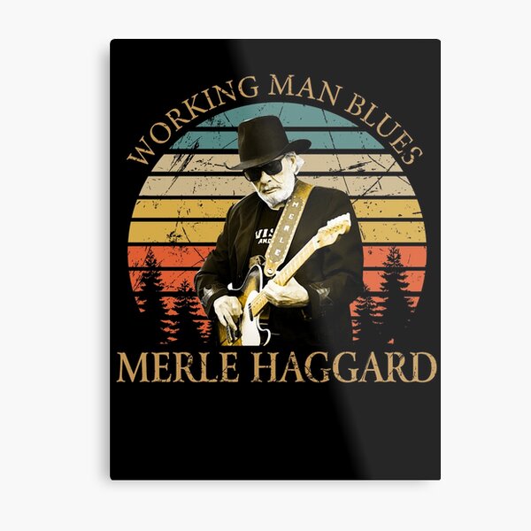 Vintage Retro Merle Haggard Gifts for Mens Women Metal Print
