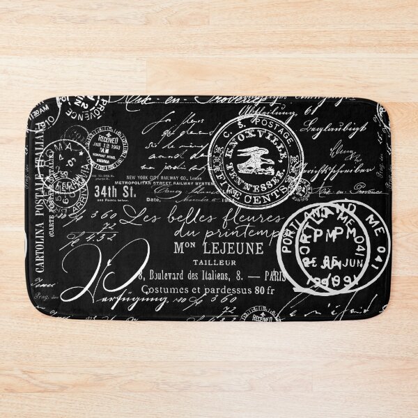 Item preview, White Vintage Handwriting on Black designed and sold by artsandsoul.