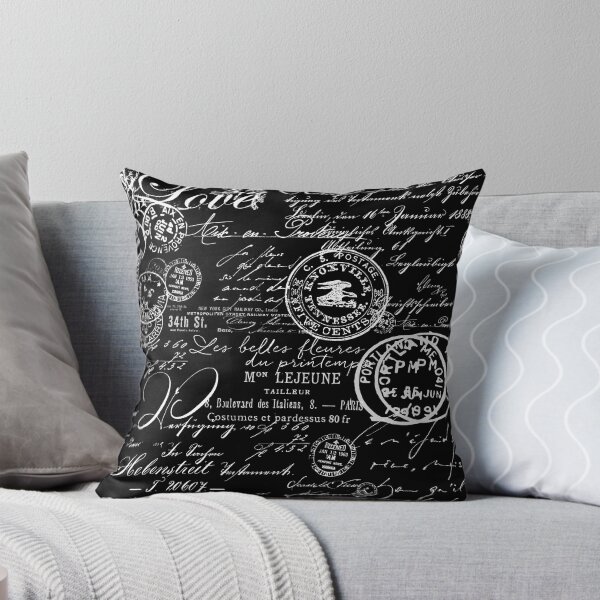 Item preview, White Vintage Handwriting on Black designed and sold by artsandsoul.