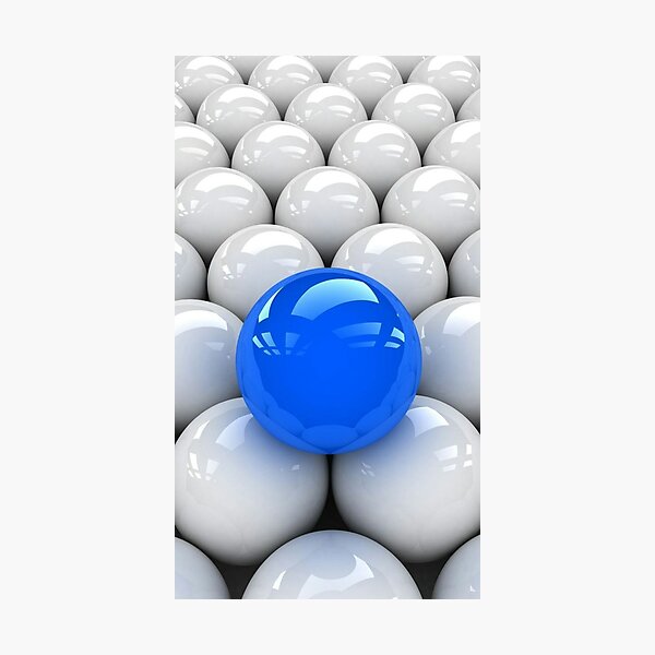 3D Blue Ball Photographic Print