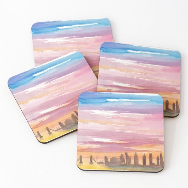 Item preview, London United Kingdom Skyline in Golden Sunset Mood designed and sold by artshop77.