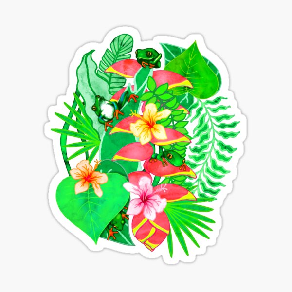 Item preview, Cheerful Tree Frogs in Lush Australian Greenery  designed and sold by Perrin Le Feuvre.