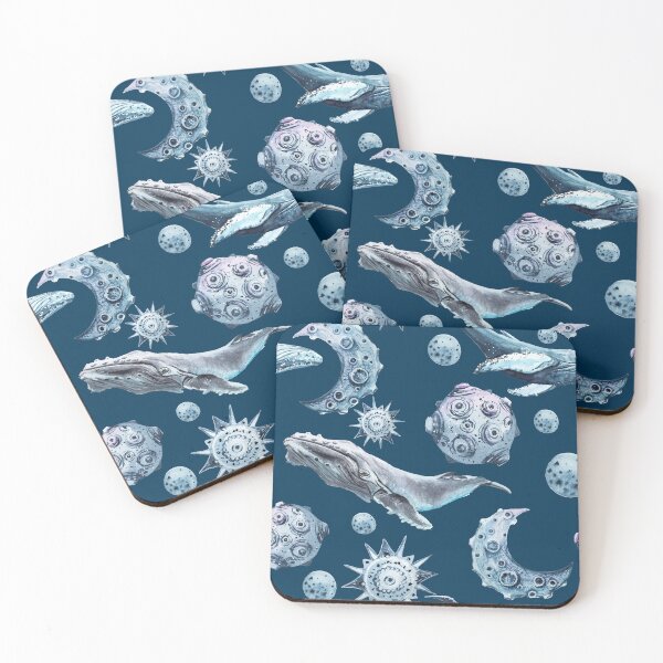 Item preview, Space with moon, stars and whales. designed and sold by LiliyaSavelieva.
