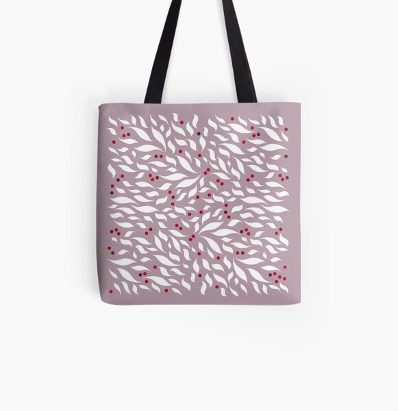 White Leaves All Over Print Tote Bag