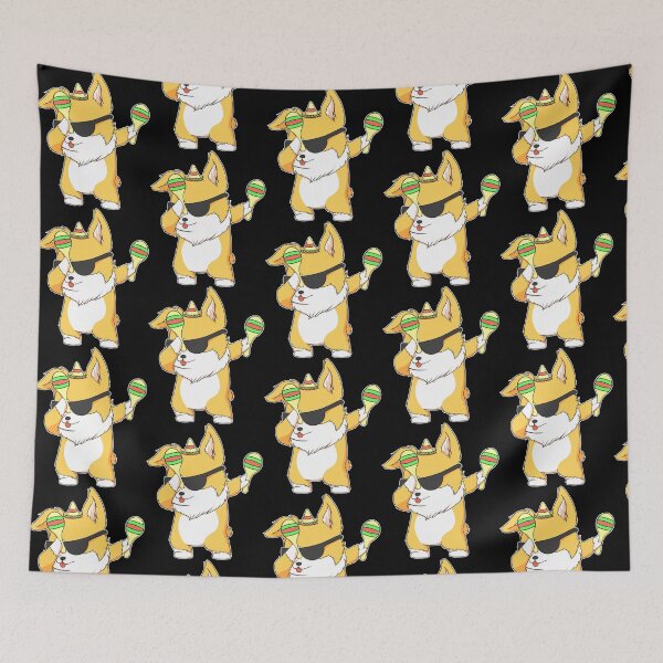 Item preview, Dabbing Corgi In Sombrero With Maracas  designed and sold by fatamyfan1.