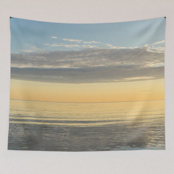 Item preview, Early Morning Glory - Beautiful Bands of Blue Yellow and Gray designed and sold by Georgia Mizuleva.