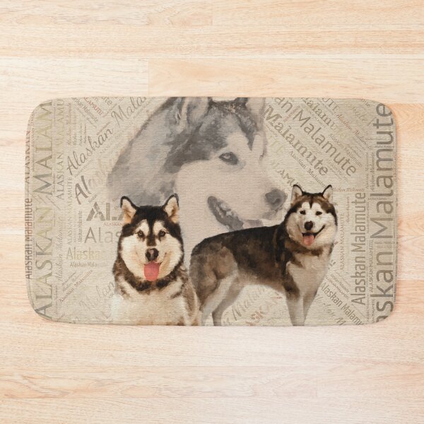 Item preview, Alaskan Malamute Collage on  Word Pattern  designed and sold by k9printart.