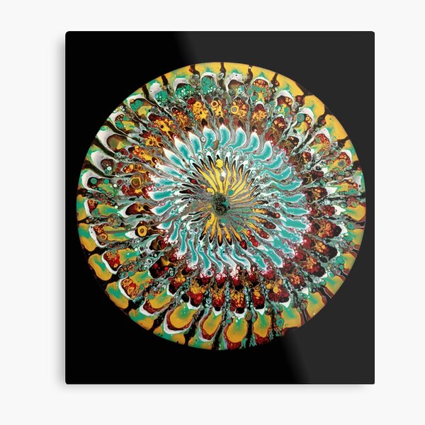 Multicolour psychedelic paint pour Metal Print
