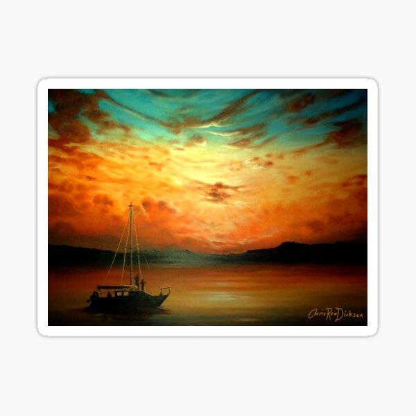 Sunset Sailing... Sticker
