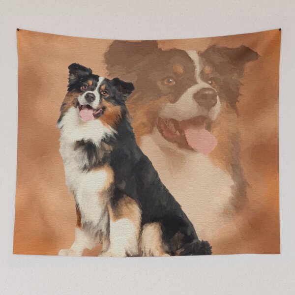 Item preview, Black tricolor Australian Shepherd - Aussie  designed and sold by k9printart.